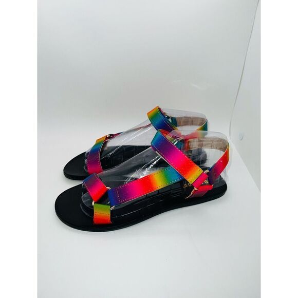 Bamboo Women's Fulmoon-69 Fabric Strap Sandal in Rainbow Size 6 New - Picture 4 of 9